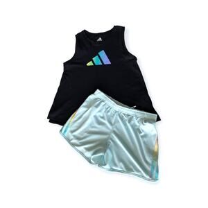 Adidas Tank Top & Shorts Set/Outfit Big‎ Girls M     NWT